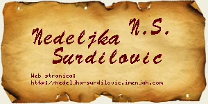 Nedeljka Šurdilović vizit kartica